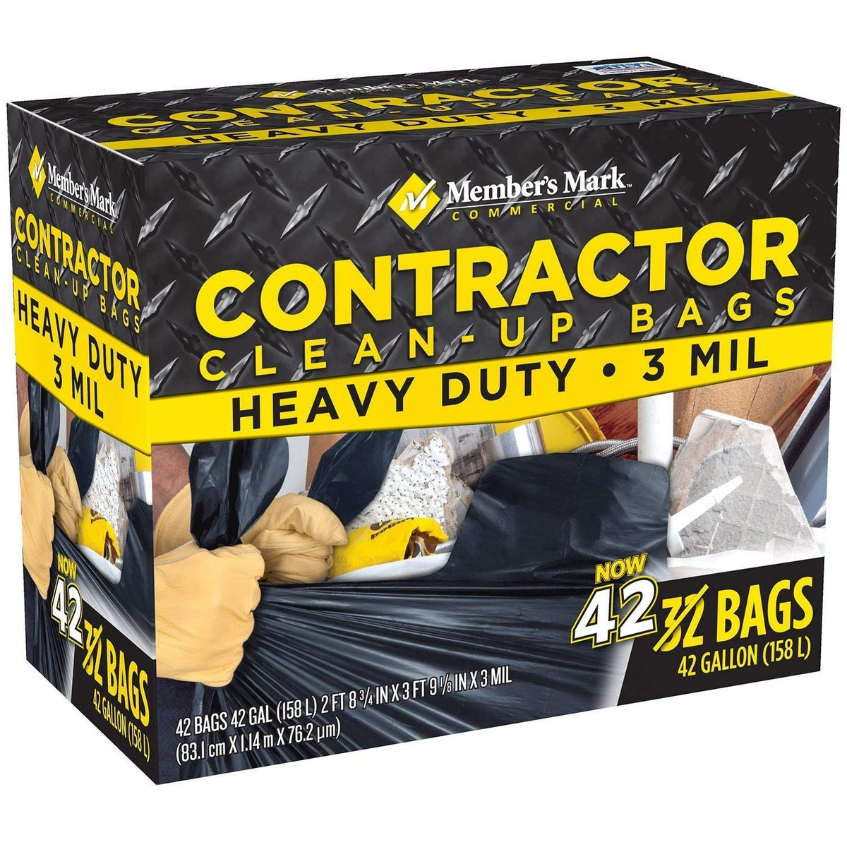 2 Pack 42 gal Trash Bags G763596