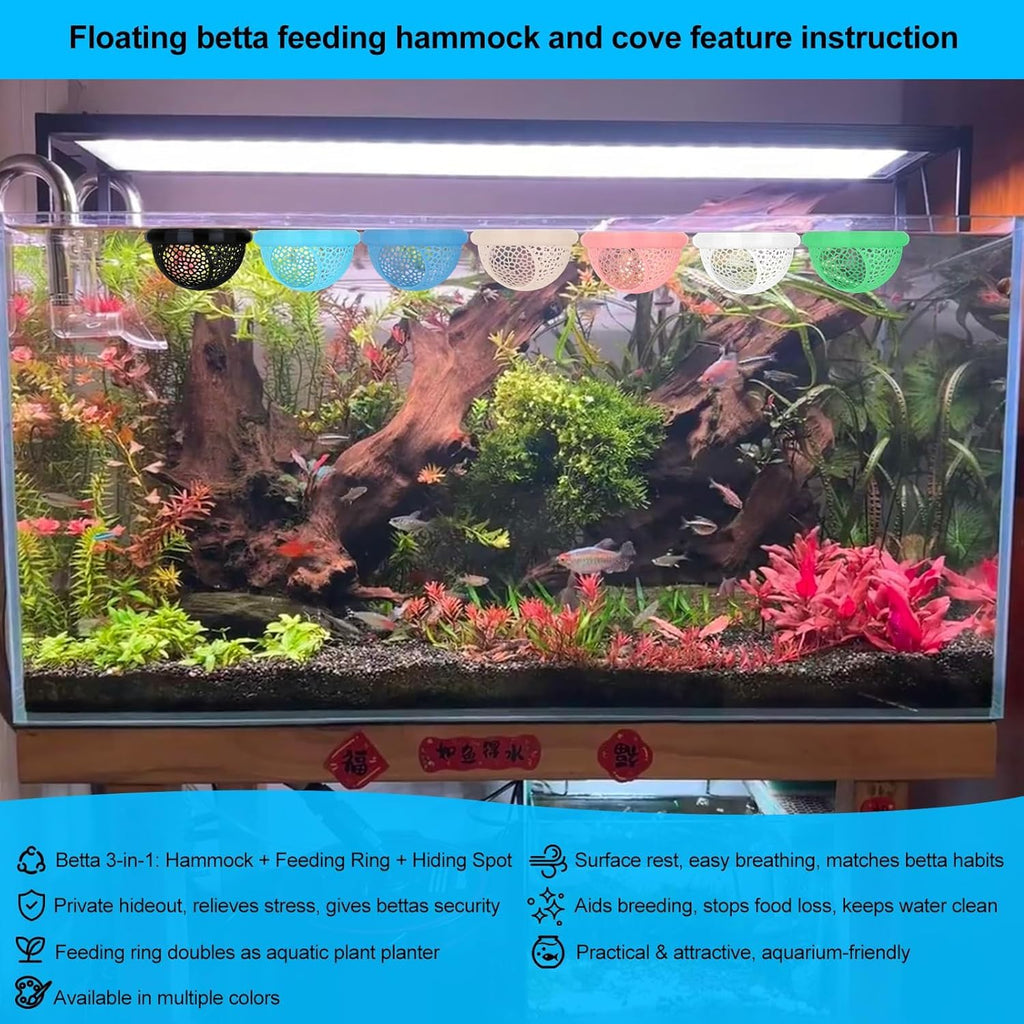 White Floating Betta Fish Hammock Bed and Hide Cave L8708