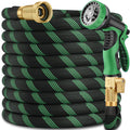 100FT Lightweight Garden Hose with 10-Pattern Nozzle E254