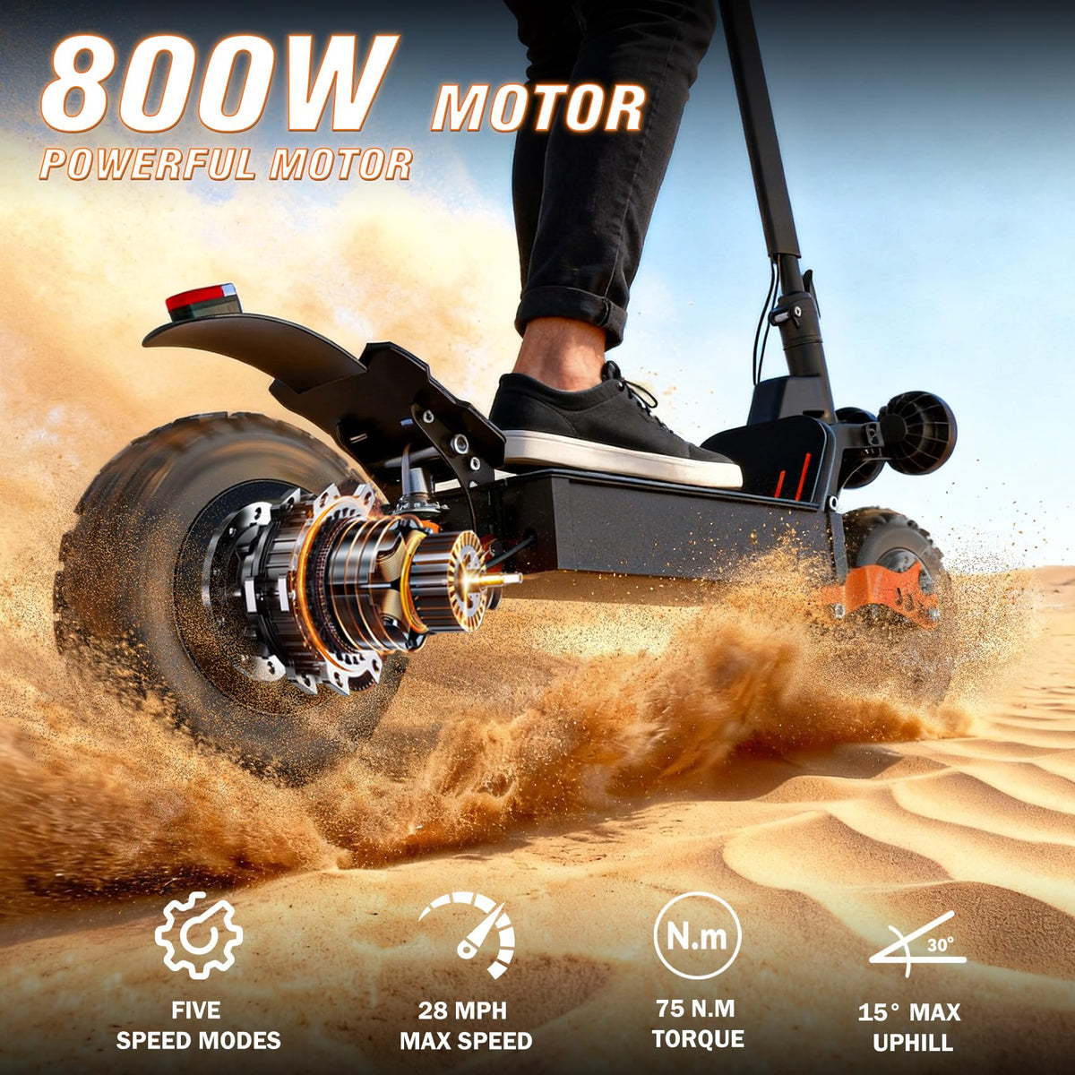 800W Motor 25 Miles Long Range Electric Scooter W7457
