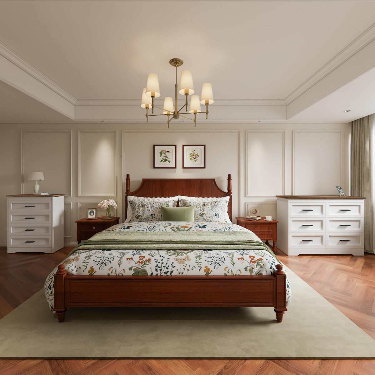 White 4 Drawer Dresser T1089