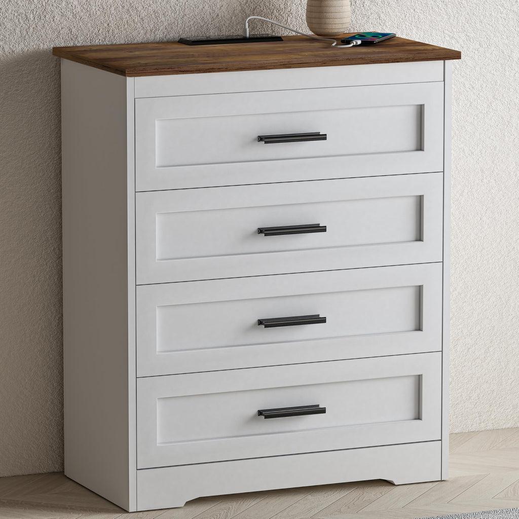 White 4 Drawer Dresser T1089
