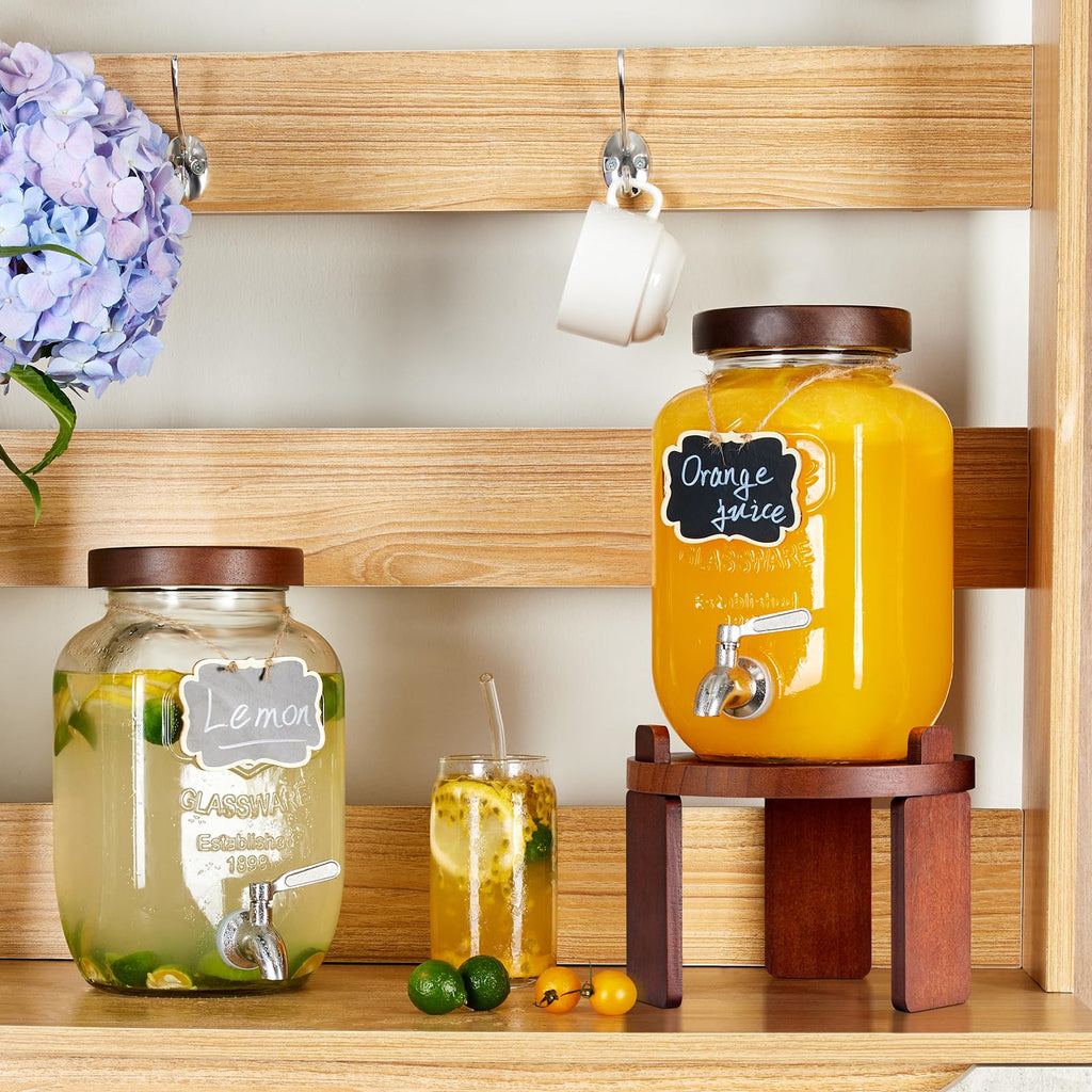 1 Gallon Glass Beverage Dispenser with Stainless Steel Spigot A21098