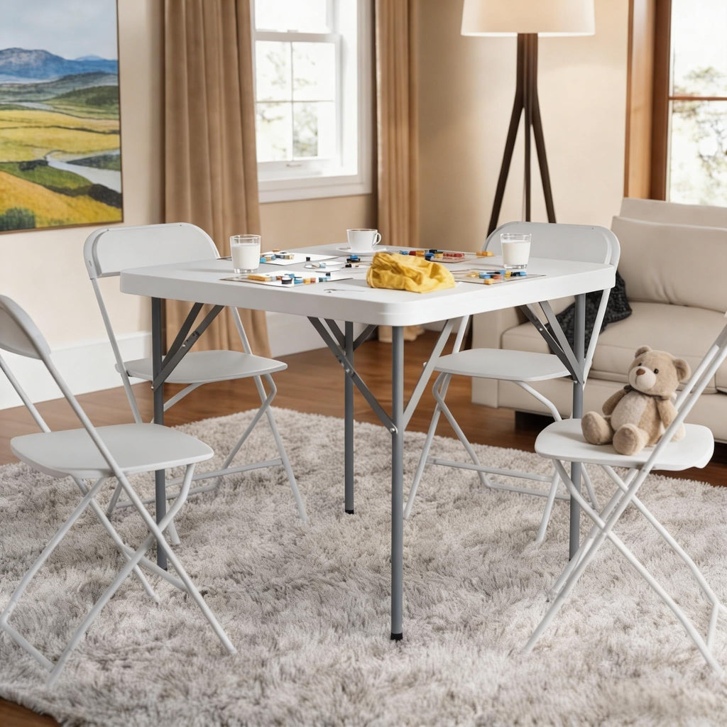 34" Square Folding Card Table White D804092