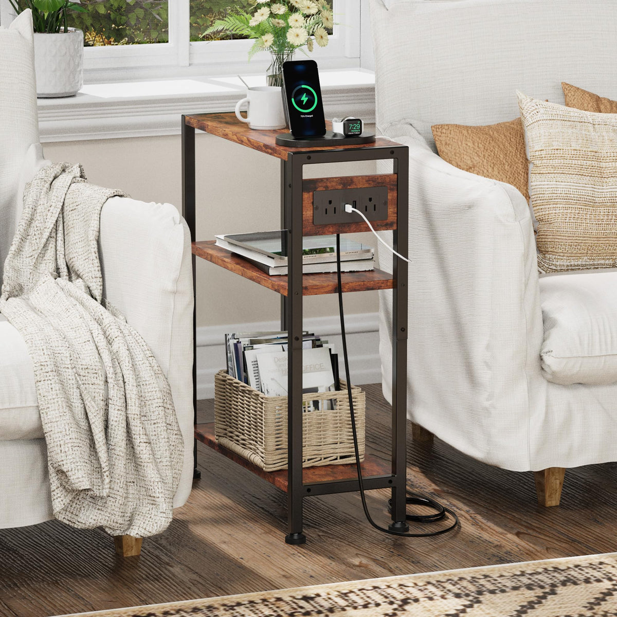 3-Tier Side Table with Charging Station P467