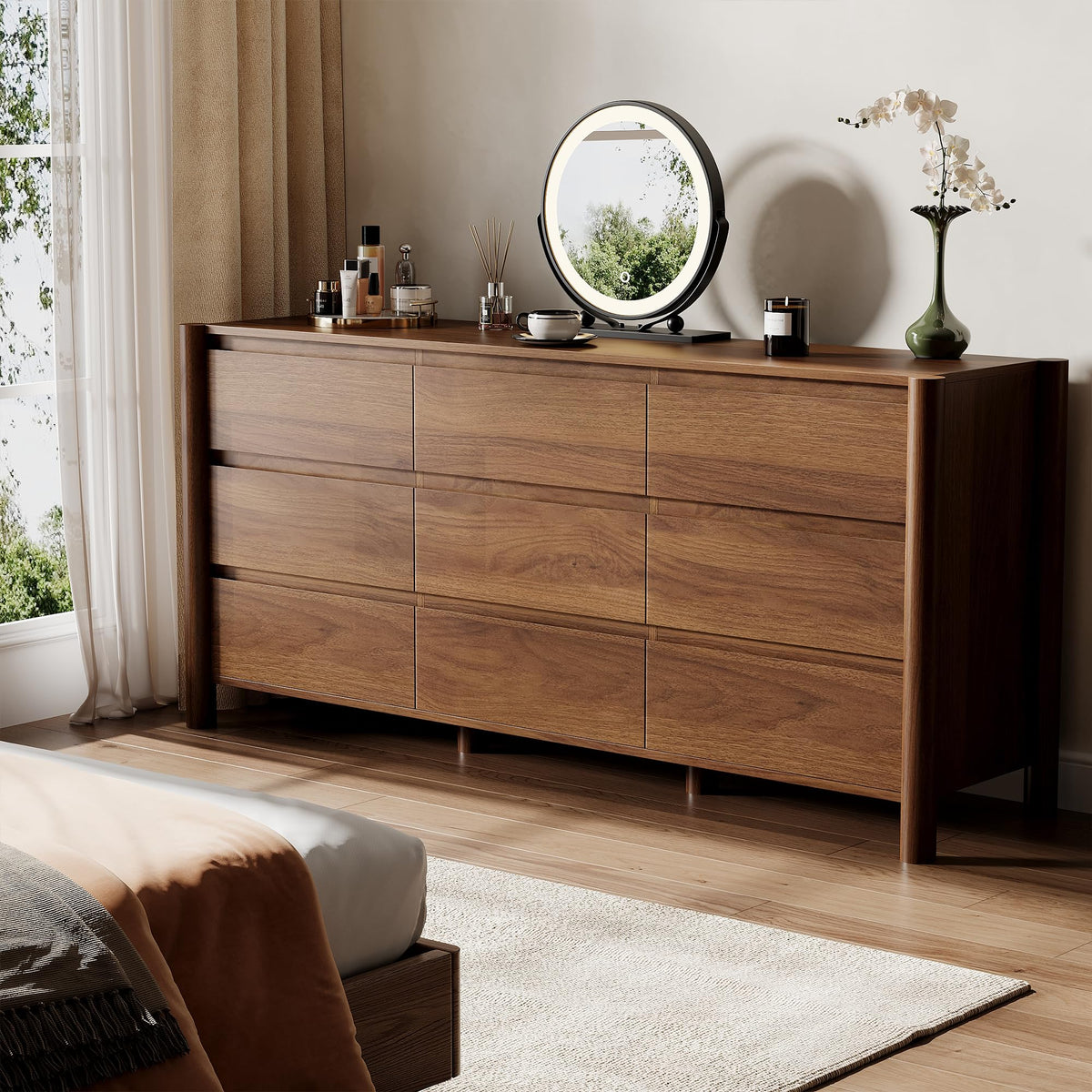 Walnut 9 Drawer Dresser M422658